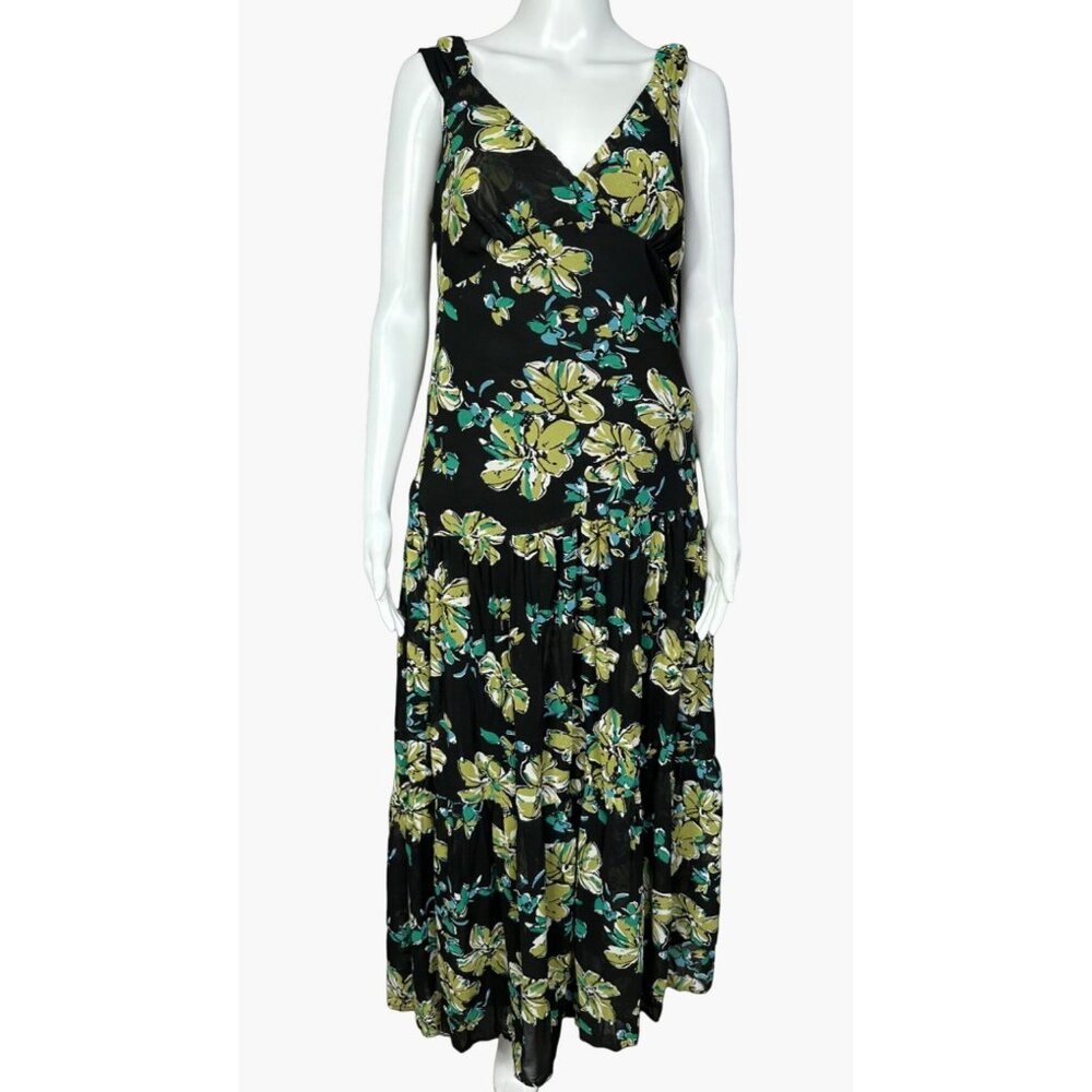 Vasna Desire Womens M Floral Maxi Dress Sleeveless Cotton Poly Sundress